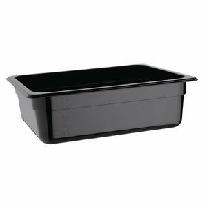 Vogue Polycarbonate 1/2 Gastronorm Container 100mm Black - U459 - 1