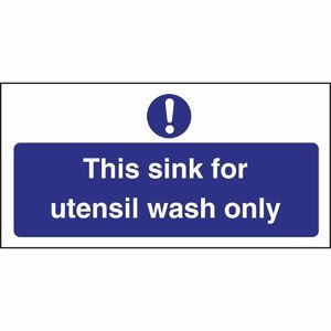 Vogue Utensil Wash Only Sign - L956 - 1