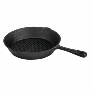 Vogue Round Cast Iron Ribbed Skillet Pan 267mm - M652 - 3