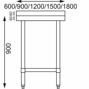 Vogue Stainless Steel Prep Table with Upstand 900mm - T380 - 3