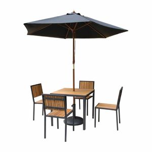 Bolero Steel & Acacia Side Chairs (Pack of 4) - DS150 - 3
