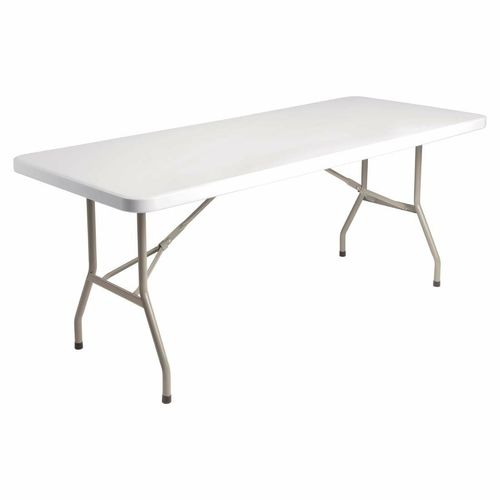 Bolero PE Rectangular Folding Table White 6ft (Single) - U579 - 1