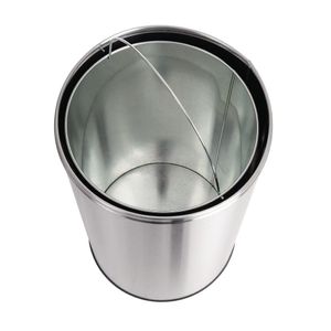 Bolero Stainless Steel Push Top Bullet Bin Silver 40Ltr - U803 - 3
