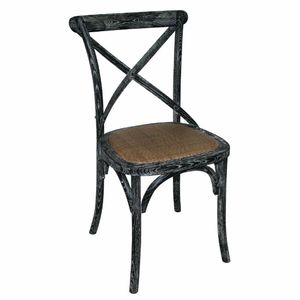 GG654 - Bolero Wooden Dining Chair with Cross Backrest Black Wash Finish (Box 2) - GG654 - 1