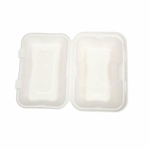 Vegware Compostable Bagasse Clamshell Hinged Meal Boxes 228mm - GH026 - 7
