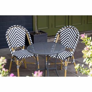 Bolero Grey Steel Patterned Round Bistro Table Grey 600mm - GG703 - 3