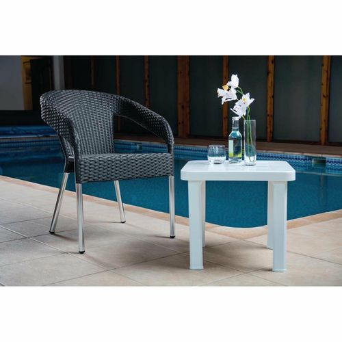Bolero Wicker Wraparound Bistro Chairs Charcoal (Pack of 4) - CG223 - 2