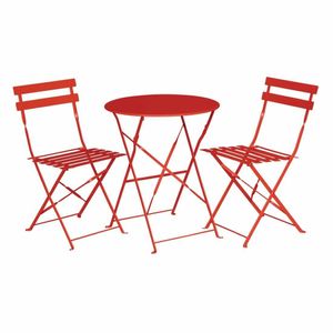 Bolero Pavement Style Round Steel Table Red 595mm - GH560 - 3