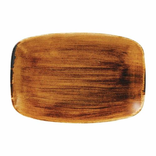 Churchill Stonecast Patina Oblong Plates Vintage Copper 305x198mm (Pack of 6) - FD871 - 1