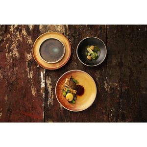 Olympia Canvas Shallow Tapered Bowl Delhi Black 200mm (Pack of 6) - FA319 - 3