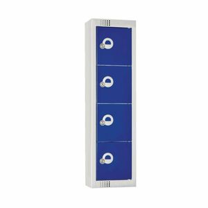 Elite Personal Effects Locker 4 Door Blue Padlock - CF751-PF - 1