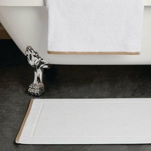 Mitre Heritage Ambassador Bath Mat White with Taupe Border - GW314 - 1