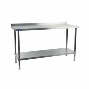 Holmes Stainless Steel Wall Table with Upstand 1500mm - DR030 - 1