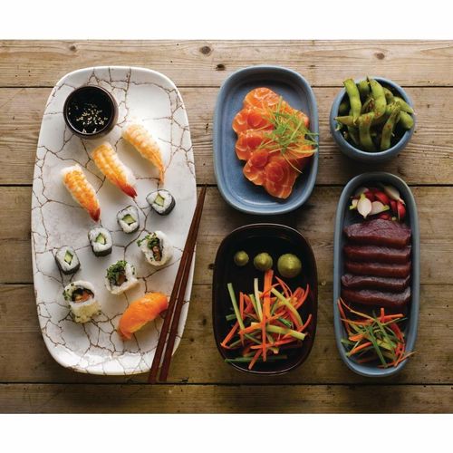 Churchill Emerge Dish Oslo Blue 170 x 120mm (Pack of 6) - FR019 - 6