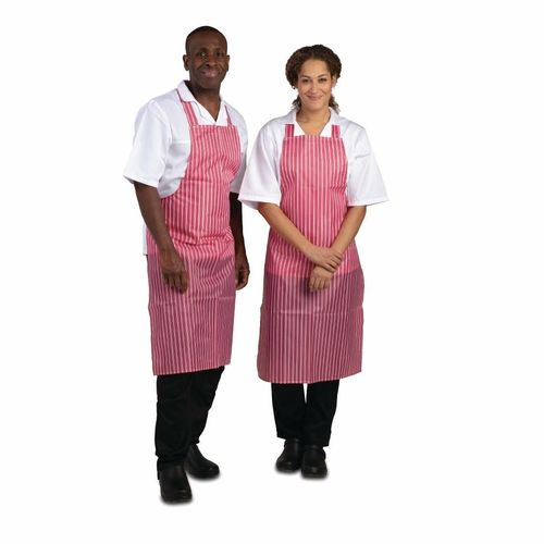 Whites Waterproof Bib Apron Red And White Stripe - A581 - 5