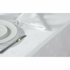 Mitre Luxury Luxor Tablecloth Ivy Leaf White 1350 x 1350mm - GW444 - 3