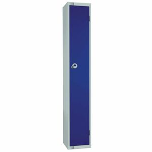 Elite Single Door Padlock Locker with Sloping Top Blue - W974-PS - 1