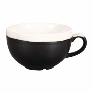 Churchill Monochrome Cappuccino Cup Onyx Black 340ml (Pack of 12) - DR684 - 1