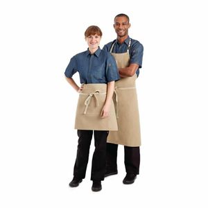 Chef Works Urban Austin Denim Half Bistro Apron Natural - BB019 - 3