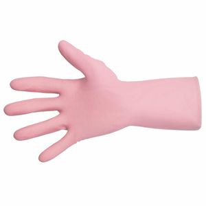 MAPA Vital 115 Liquid-Proof Light-Duty Janitorial Gloves Pink Medium - FA290-M - 1