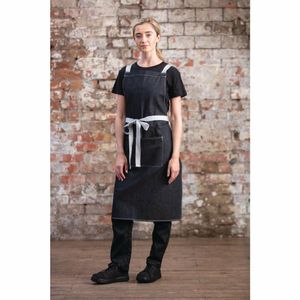 Southside X-Cross Back Bib Apron Denim Black - BB057 - 1