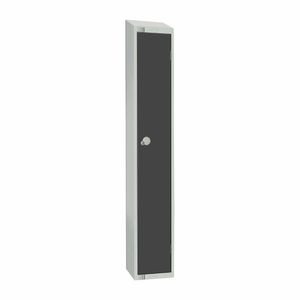 Elite Single Door Camlock Locker Graphite Grey with Sloping Top - GR691-CS - 1