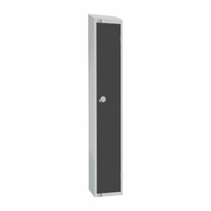 Elite Single Door Padlock Locker Graphite Grey with Sloping Top - GR691-PS - 1