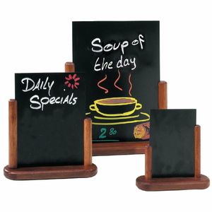 Securit Half Frame Table Top Blackboard 280mm x 200mm Mahogany - P486 - 3
