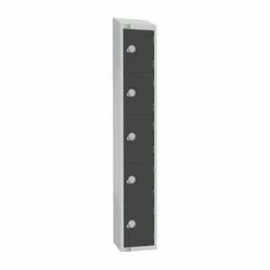 Elite Five Door Electronic Combination Locker with Sloping Top Graphite Grey - GR695-ELS - 1