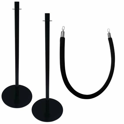 Special Offer Bolero 2.5m Black Barrier Rope and Barrier Posts - SA545 - 1