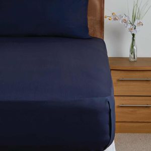 Mitre Essentials Temir Flat Sheet Navy Double - HD051 - 1