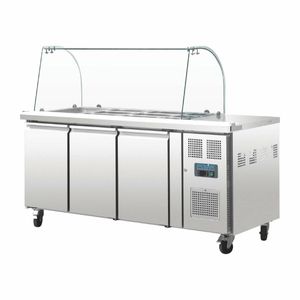 Polar U-Series Triple Door Refrigerated Gastronorm Saladette Counter - CT394 - 3