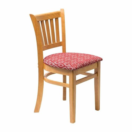 Manhattan Soft Oak Dining Chair with Red Diamond Padded Seat (Pack of 2) - 1