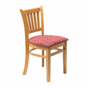 Manhattan Soft Oak Dining Chair with Red Diamond Padded Seat (Pack of 2) - 1