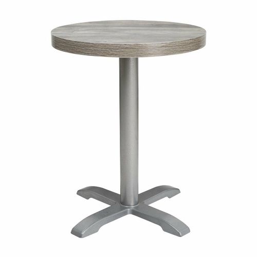 Bolero Pre-Drilled Round Melamine Table Top Ash Grey 600mm - 6