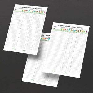 Chef Dishes Allergy Awareness Staff Guidance Replacement Posters (Pack of 3) - 1