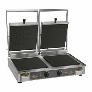 Roller Grill Premium VC DR Double Ribbed Contact Grill - 1