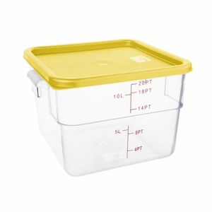 Hygiplas Square Food Storage Container Lid Yellow Large - FX139 - 3