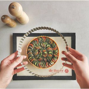 De Buyer Perforated Fluted Stainless Steel Tart Ring 200mm - DZ740 - 3