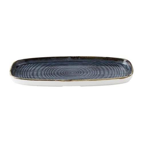 Churchill Stonecast Blueberry Chefs' Walled Oblong Plate 300mm (Pack of 6) - DX026 - 2