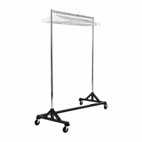 Black Garment Rail with 25 Captive Steel Hangers - DP709 - 1