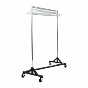 Black Garment Rail with 25 Captive Steel Hangers - DP709 - 1