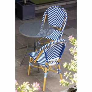 Bolero Parisian Style Rattan Side Chair Blue (Pack of 2) - CH110 - 3
