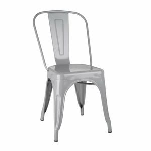 Bolero Bistro Steel Side Chairs Grey (Pack of 4) - FW509 - 1