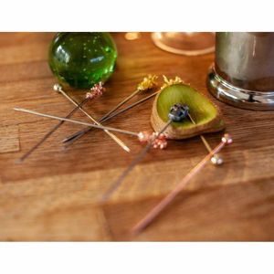 Beaumont Pineapple Garnish Pick Gold Plated (Pack of 10) - CZ591 - 3