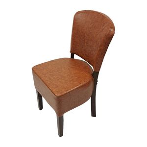 Hanoi Dining Chair In Dark Walnut with Bison Vinyl Tan (Pack of 2) - HP753 - 1