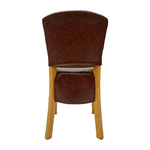 Hanoi Dining Chair In Soft Oak with Bison Vinyl Espresso (Pack of 2) - HP768 - 3