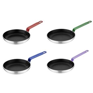 Hygiplas Aluminium Non-Stick Teflon Colour Coded Frying Pan Set 20cm Purple Handle 20cm (Pack of 4) - SA798 - 1