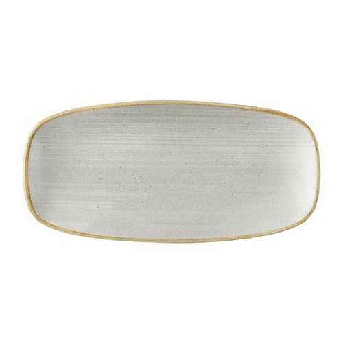 Churchill Stonecast Raw Grey Chefs Oblong Plates 270 x 127mm (Pack of 12) - HX049 - 1
