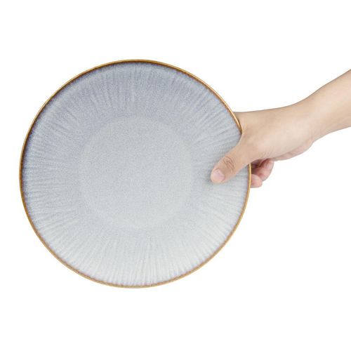 Olympia Drift Grey Embossed Coupe Plates 220mm (Pack of 6) - FU195 - 12
